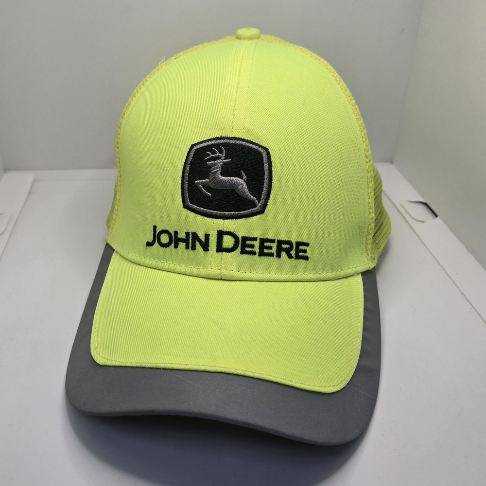 John Deere Neon Yellow and Gray Cap